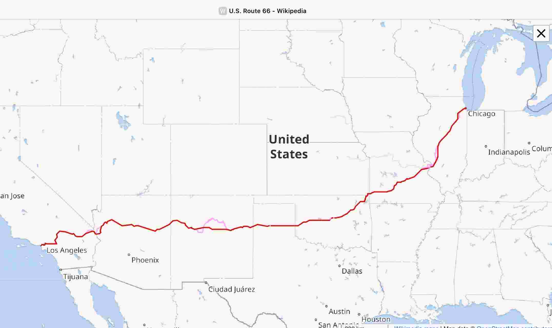 Bet Road Trips for Couples: route 66 map